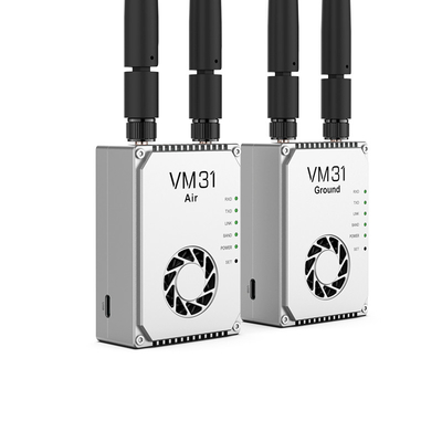 VM31 Video&amp;Data&amp;RC-Verbindung verfügt über zwei Frequenzen optional ((800MHz、1.4 GHz) mit einer Übertragungsreichweite von 15 km (Luft-Boden).